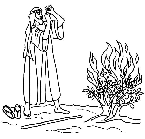 Moses And Burning Bush Coloring 6
