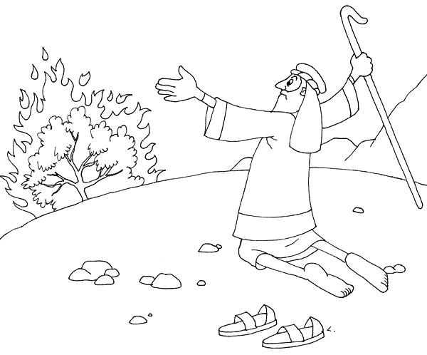 600x498 Moses And The Burning Bush Coloring Pages 28063