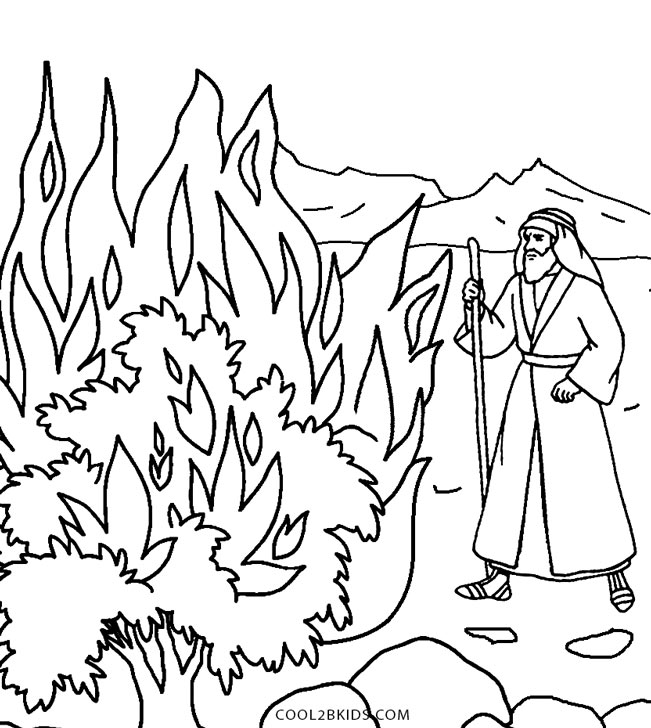 651x728 Unique Moses And The Burning Bush Coloring Pag