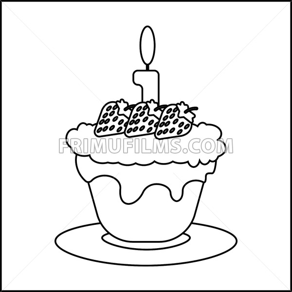 600x600 Candy Card A Big Chocolate Cream Cake Strawberries