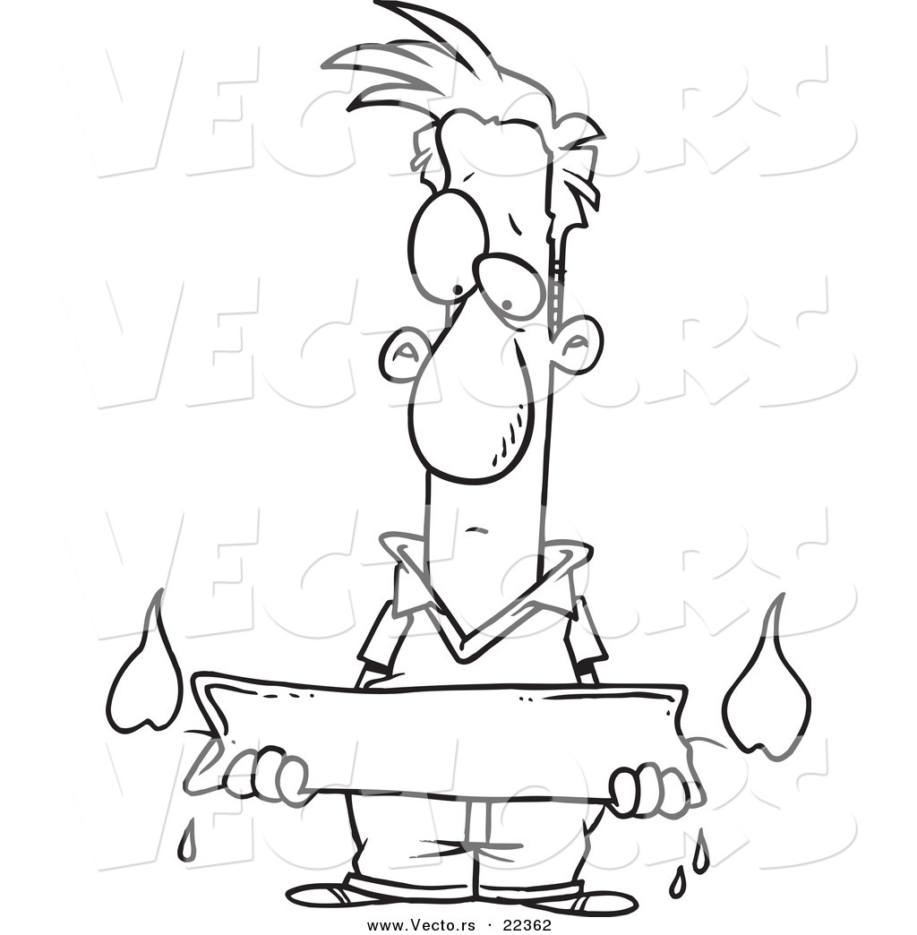 1024x1044 Vector Of A Cartoon Man Holding A Candle Burning