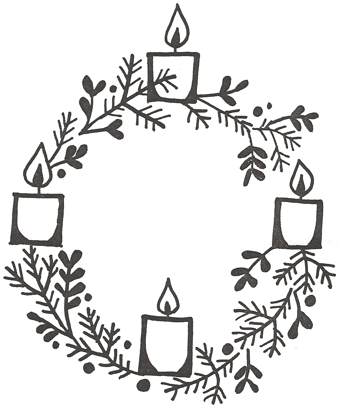 1092x1303 Clipart Advent Wreath Three Candles Lit