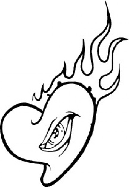 432x626 Burning Heart With Eye Vector Free Download