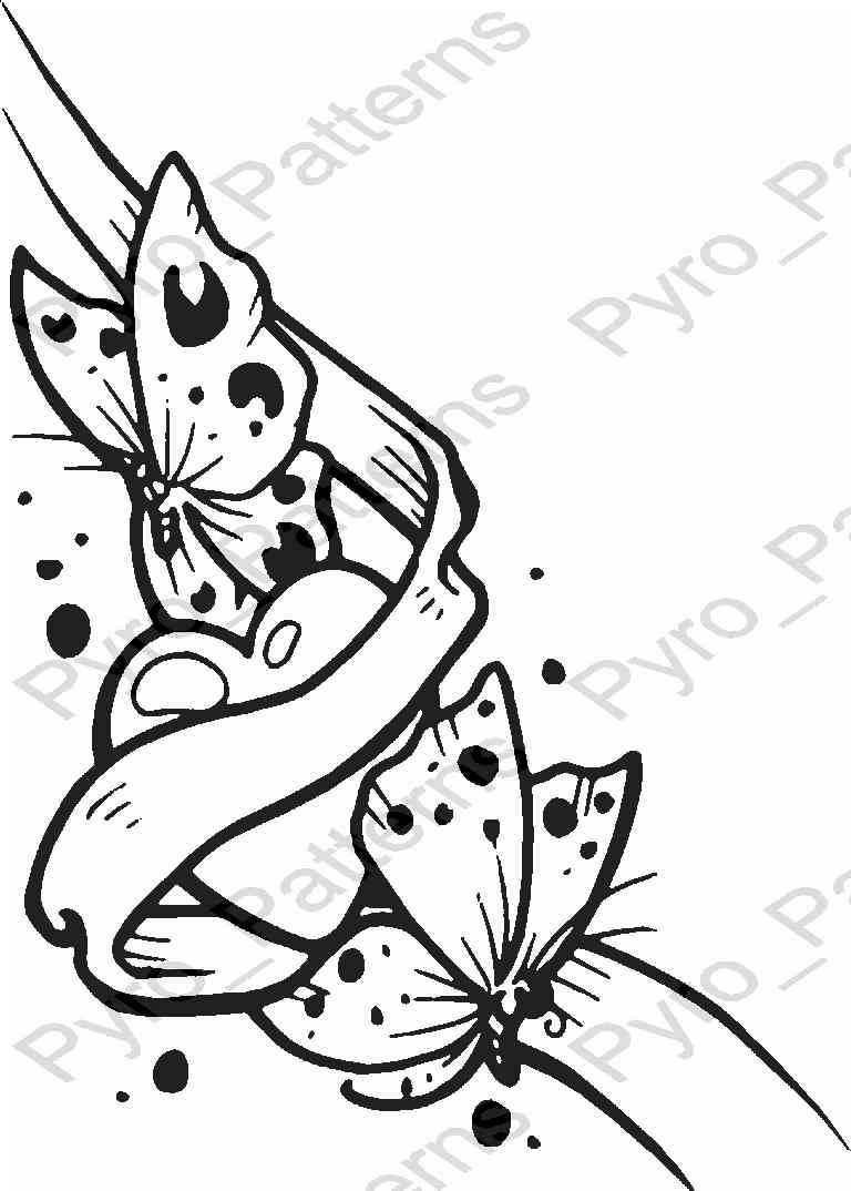 768x1074 Pyrography Wood Burning Butterfly Heart Pattern Printable