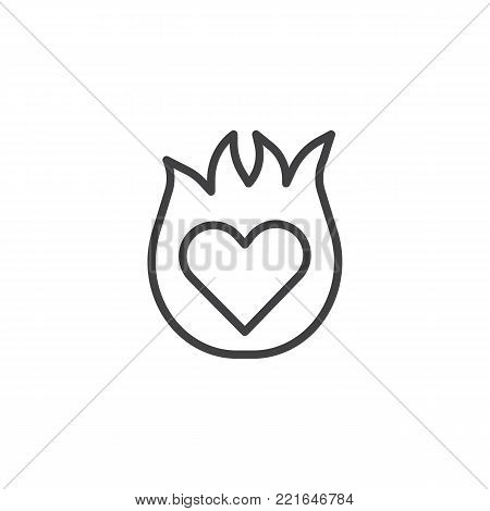 450x470 Burning Heart Line Icon, Outline Vector Amp Photo Bigstock