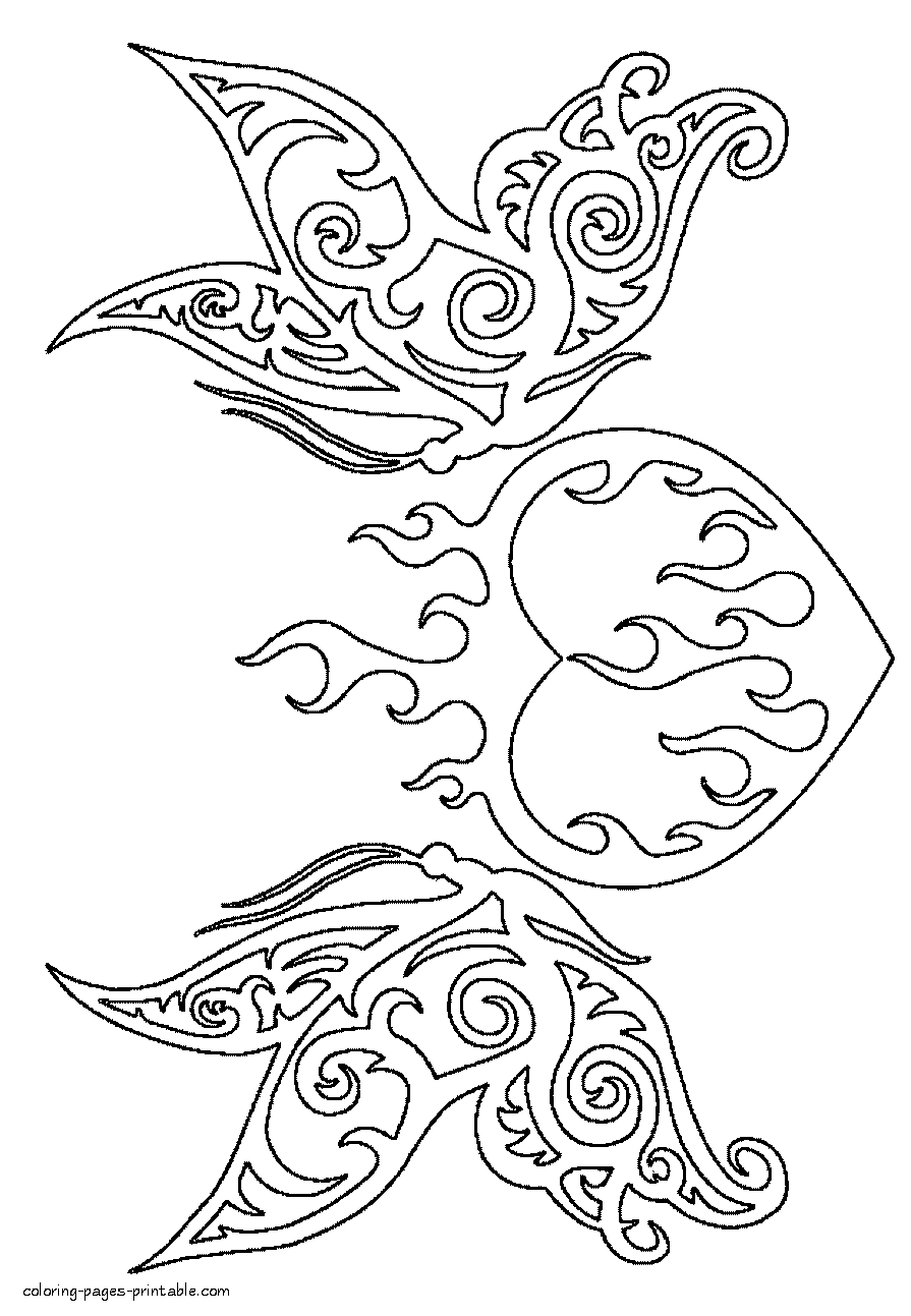 895x1293 Burning Heart Coloring Page Favorite Coloring Pages