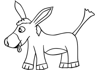 336x237 Donkey Free Coloring Page