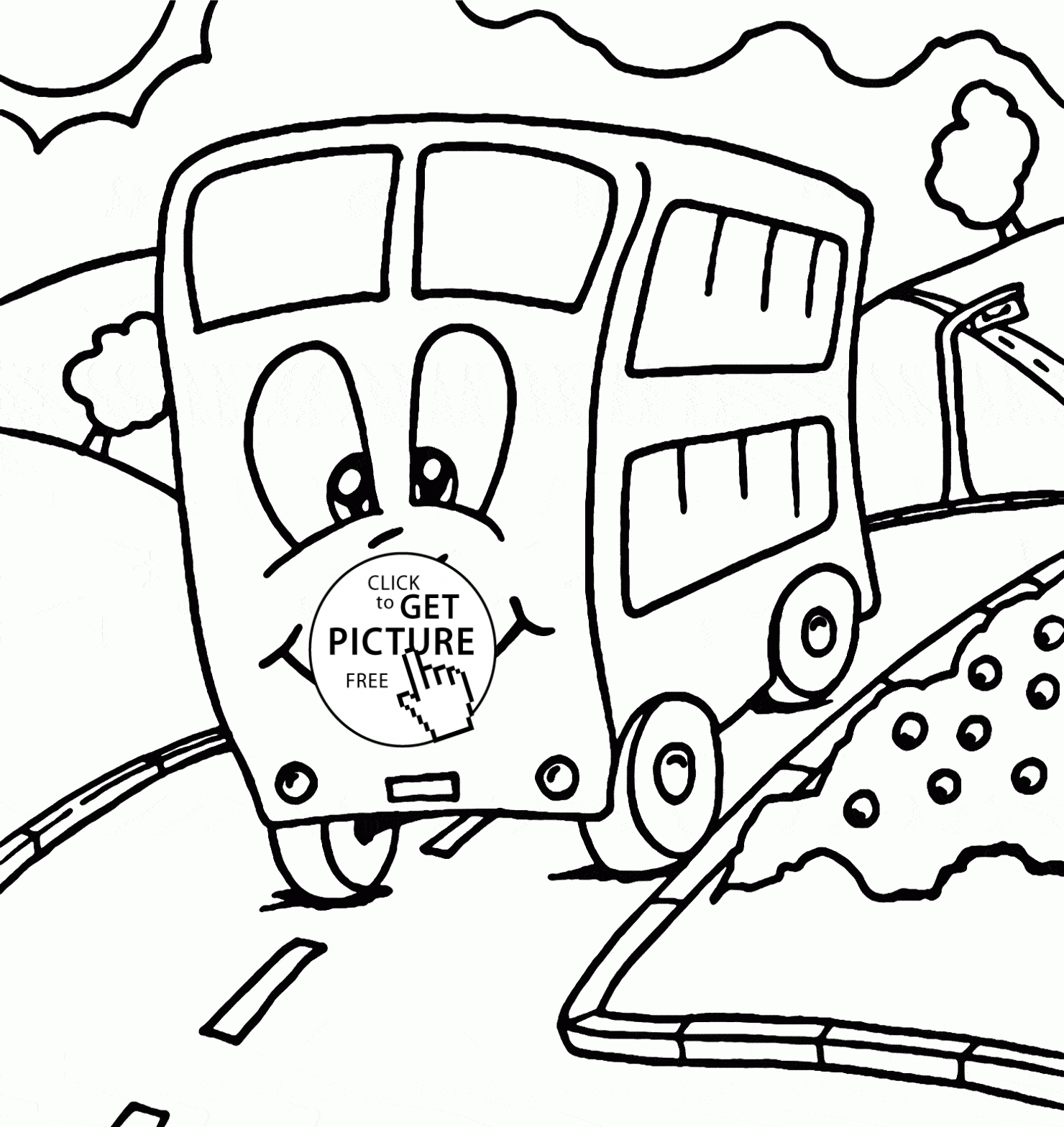 1480x1568 Funny Cartoon Bus Coloring Page For Preschoolers, Transportation