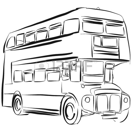 450x450 London Bus Vector Drawing Outline Version Royalty Free Cliparts