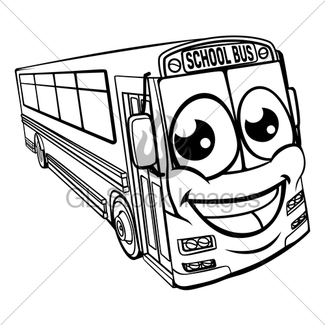 325x325 School Bus Cartoon Character Mascot Gl Stock Images