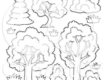 440x330 Cartoon Bushes And Shrubs Drawings, Cartoon Grass Flowers Trees
