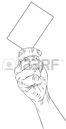 230x450 Hand Giving Business Card, African Ethnicity, Detailed Vector