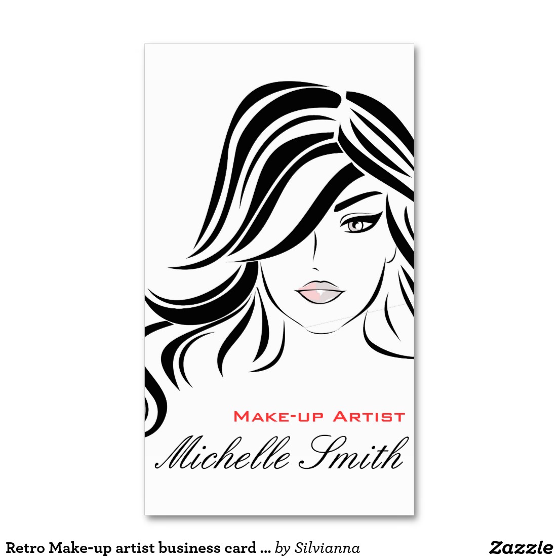 1104x1104 Retro Make Up Artist Business Card Design Hair And Beauty Salon