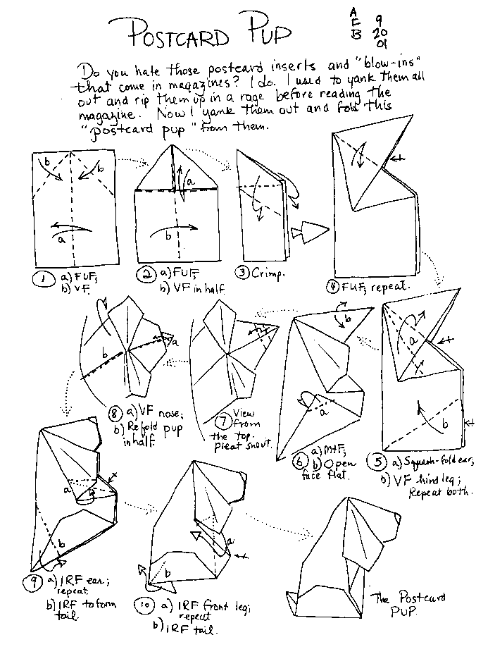 703x928 Business Card Origami