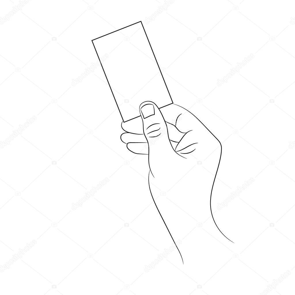 1024x1024 Business Card In A Man's Hand. Stock Vector Dibas