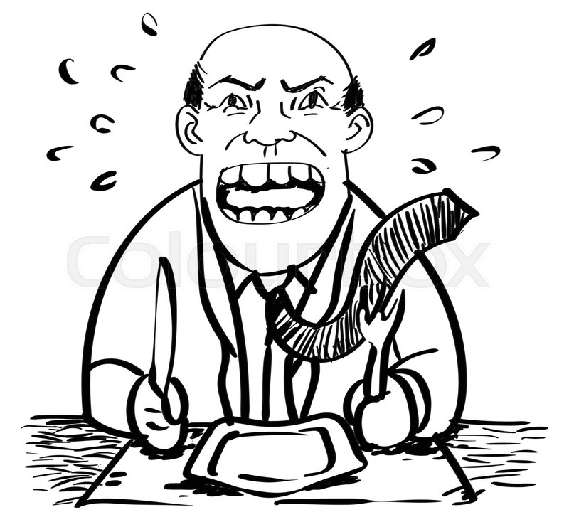 800x734 Cartoon Of Hungry Businessman Was Angry And Waiting Food Drawing