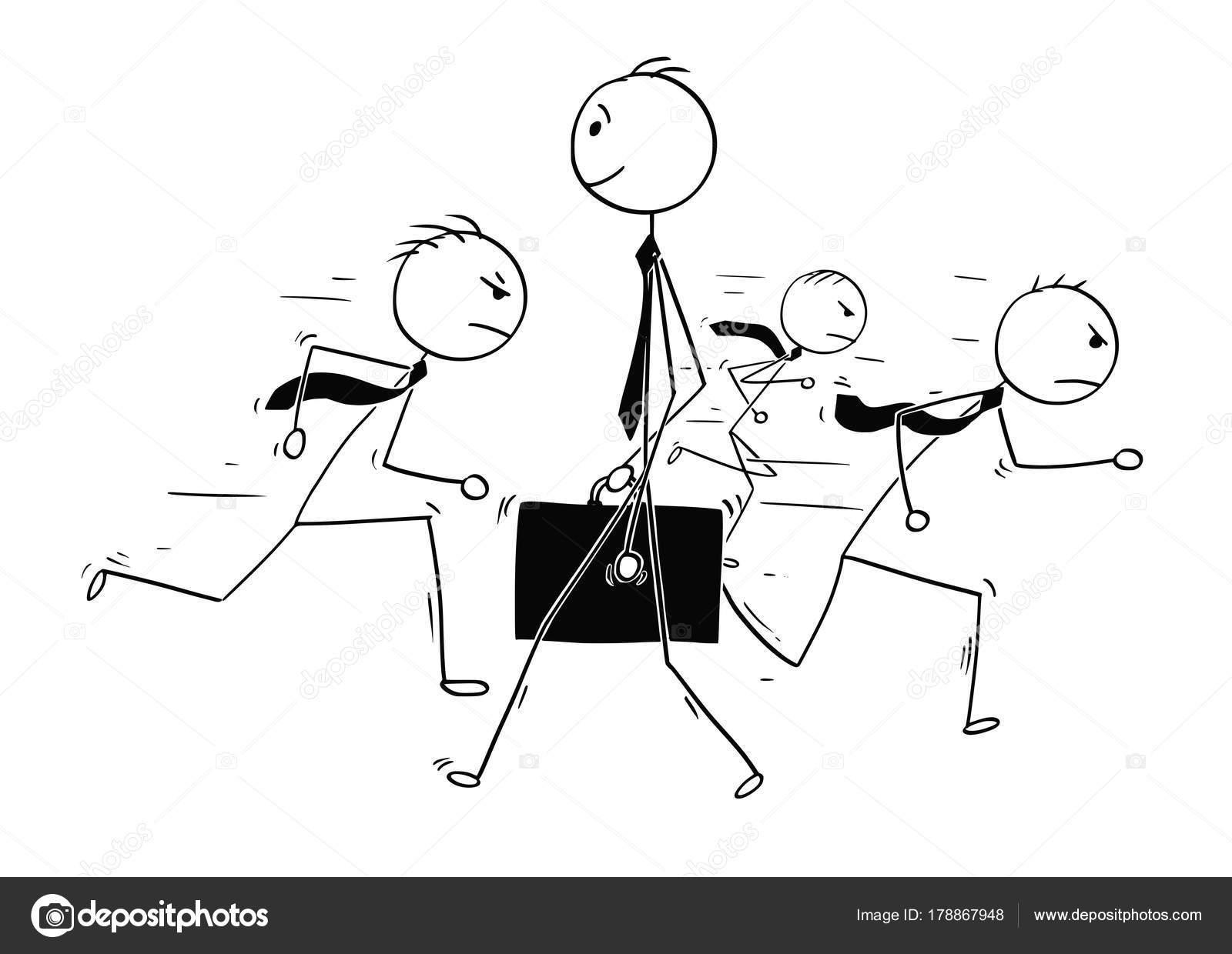 1600x1240 Conceptual Cartoon Businessman Individuality Standing Out