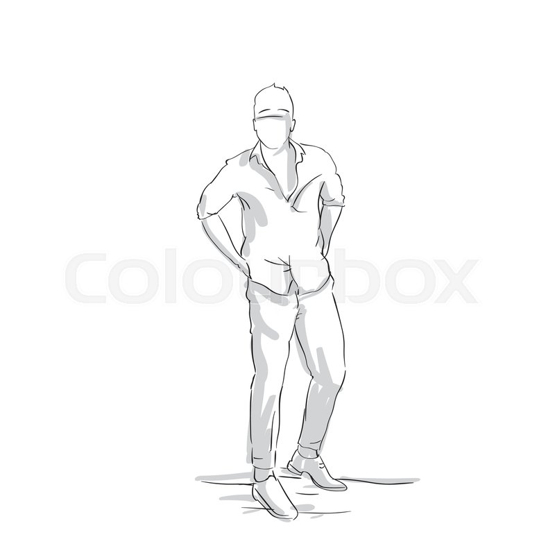 800x800 Silhouette Business Man Holding Hands In Pockets Full Length