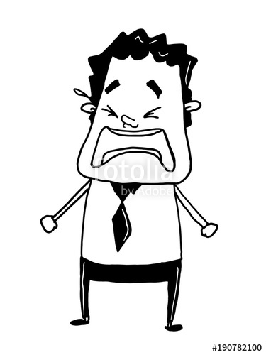 375x500 Businessman Illustration Drawing Black White Stock Photo