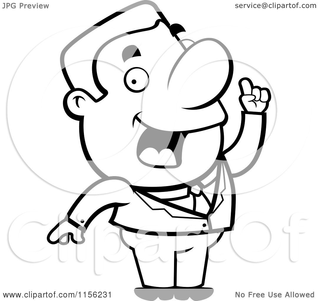 1080x1024 Cartoon Clipart Of A Black And White Smart Man In A Business Suit