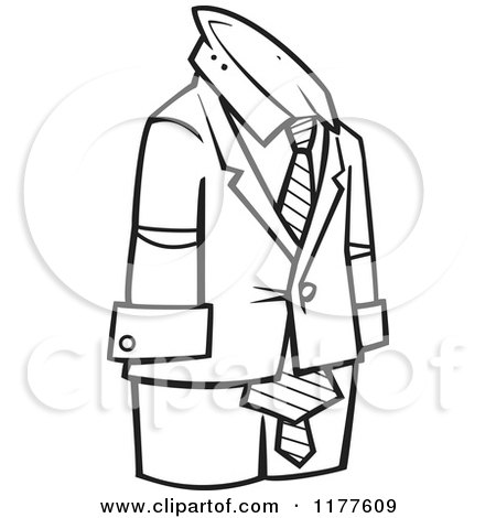 450x470 Cartoon Of An Outlined An Empty Business Man Suit