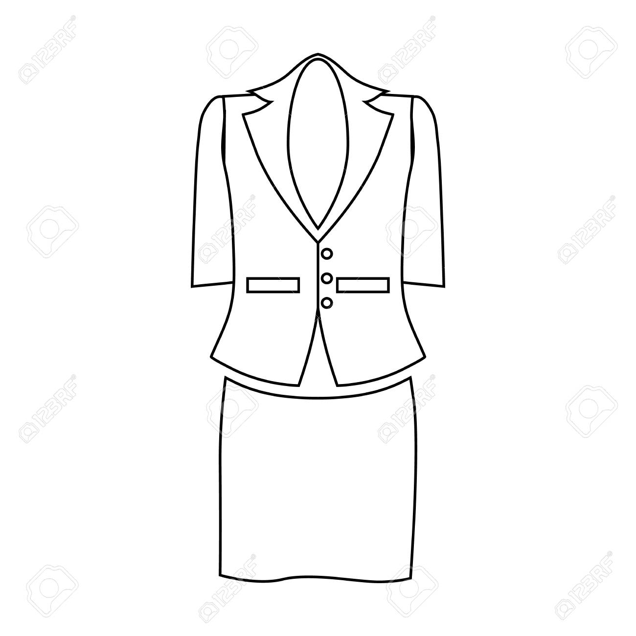 1300x1300 Ladies Suit For Business Women Icon In Outline Style Isolated