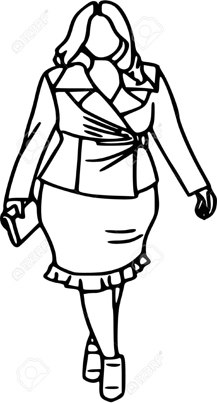 700x1300 Plus Size Fashion, Woman In Business Suit. People Isolated