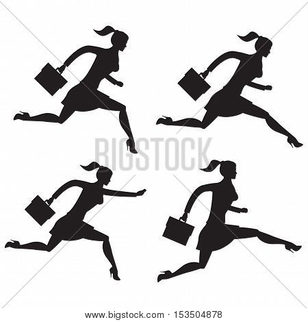 450x470 Business Lady Running Set Vector Amp Photo Bigstock