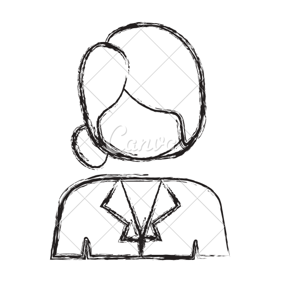 550x550 Businesswoman Avatar Sketch