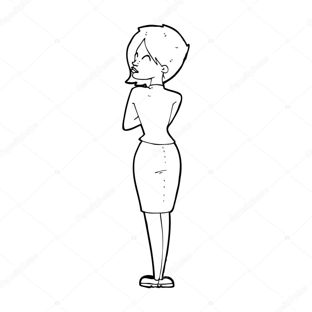 1024x1024 Cartoon Businesswoman Ignoring Stock Vector Lineartestpilot