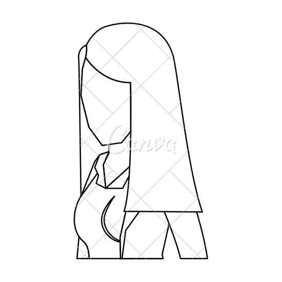 550x550 Business Woman Faceless In Jacket And Half Body And Straight Long