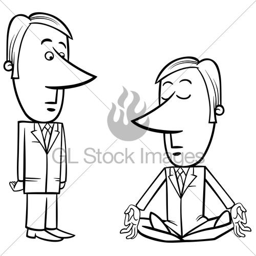 500x500 Meditating Businessman Drawing Gl Stock Images