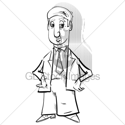 500x500 Black And White Businessman Drawing Gl Stock Images