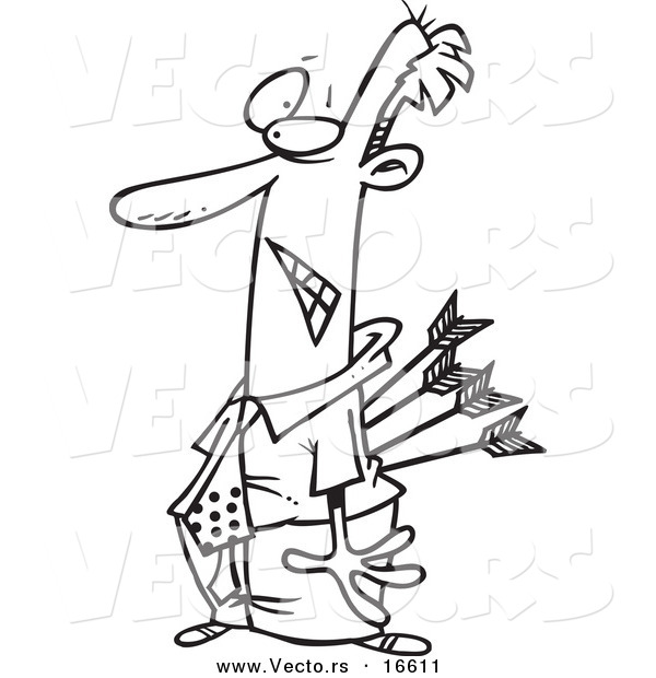 600x620 Vector Of A Cartoon Businessman Stabbed In The Back With Arrows