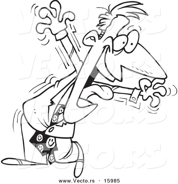 600x620 Vector Of A Cartoon Hyper Businessman