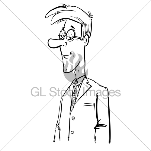 500x500 Black And White Young Businessman Drawing Gl Stock Images