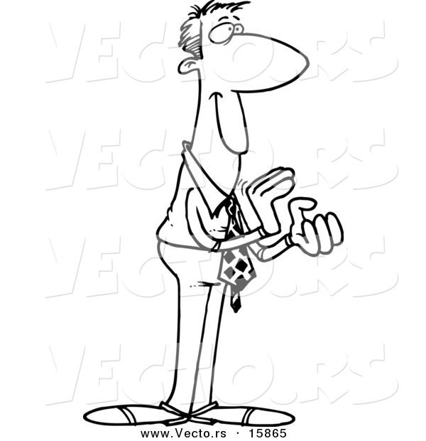 600x620 Vector Of A Cartoon Pleased Businessman Clapping