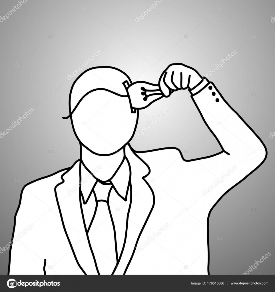 963x1024 Businessman Put Idea Into His Head Vector Illustration Doodle