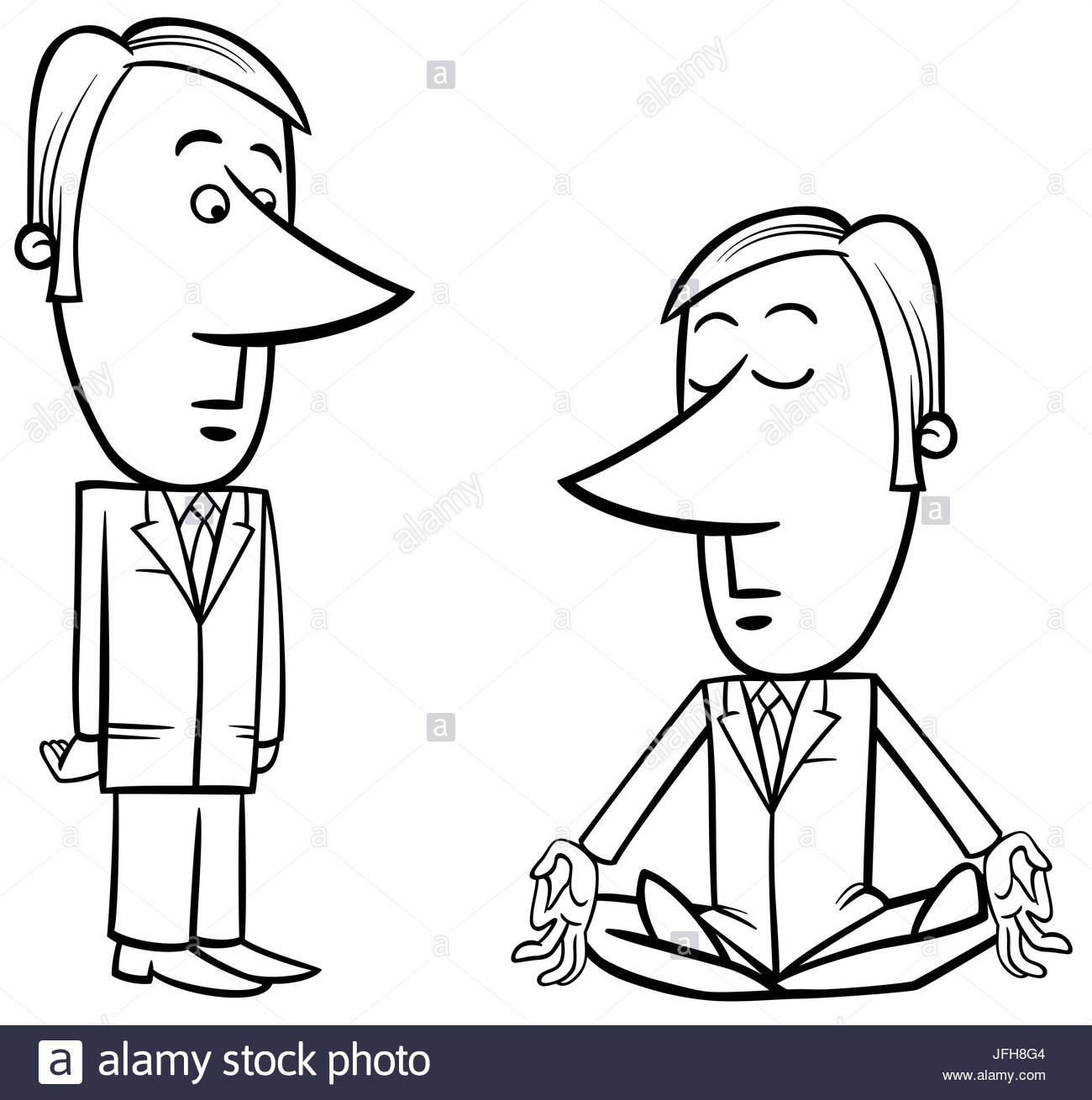 1300x1310 Meditating Businessman Drawing Stock Photo 147282692