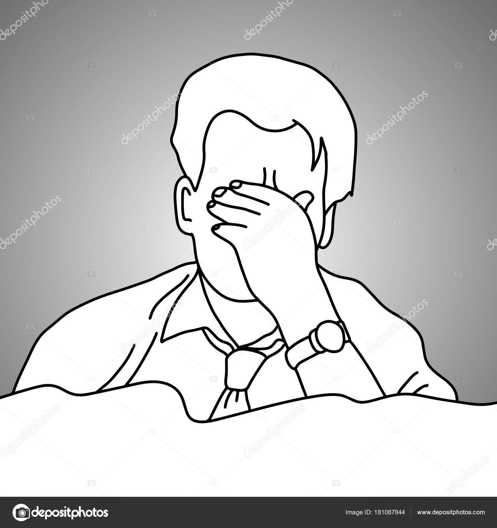 1600x1700 Stressed Businessman With Hand On His Face Vector Illustration