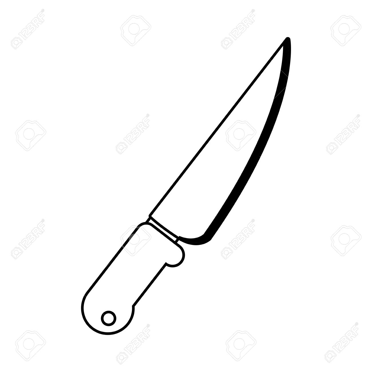 1300x1300 Silhouette Black With Butcher Knife Vector Illustration Royalty