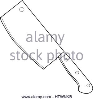 300x322 Cartoon Knife Silver Steel Utensil Kitchen Vector Illustration Eps