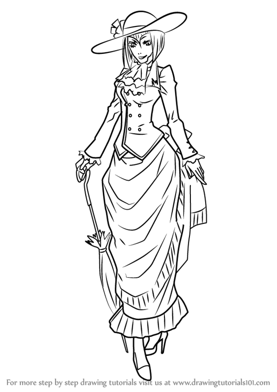 566x800 Learn How To Draw Madame Red From Black Butler (Black Butler) Step