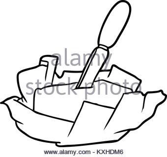340x320 Freehand Drawn Cartoon Butter Knife Stock Vector Art
