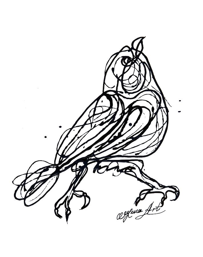 711x900 Chin Up Little Buttercup Abstract Pollock Style On Paper Digital