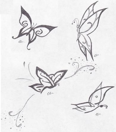 390x442 Butterfly Tattoos By Gellodrop