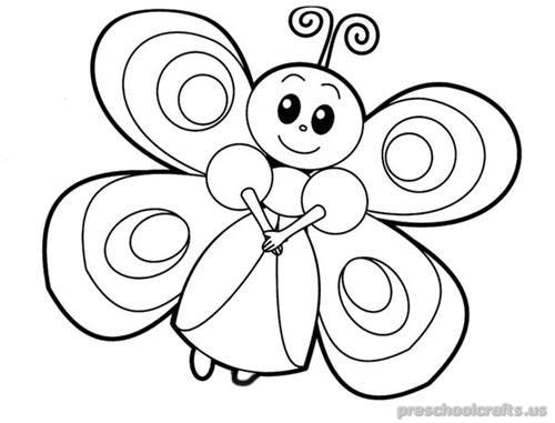 500x381 Animals Butterfly Coloring Pages For Kids