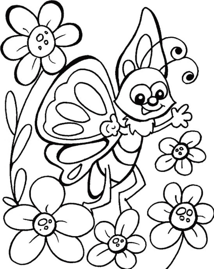 900x1128 Happy Butterfly Coloring Pages For Kids Fofuras