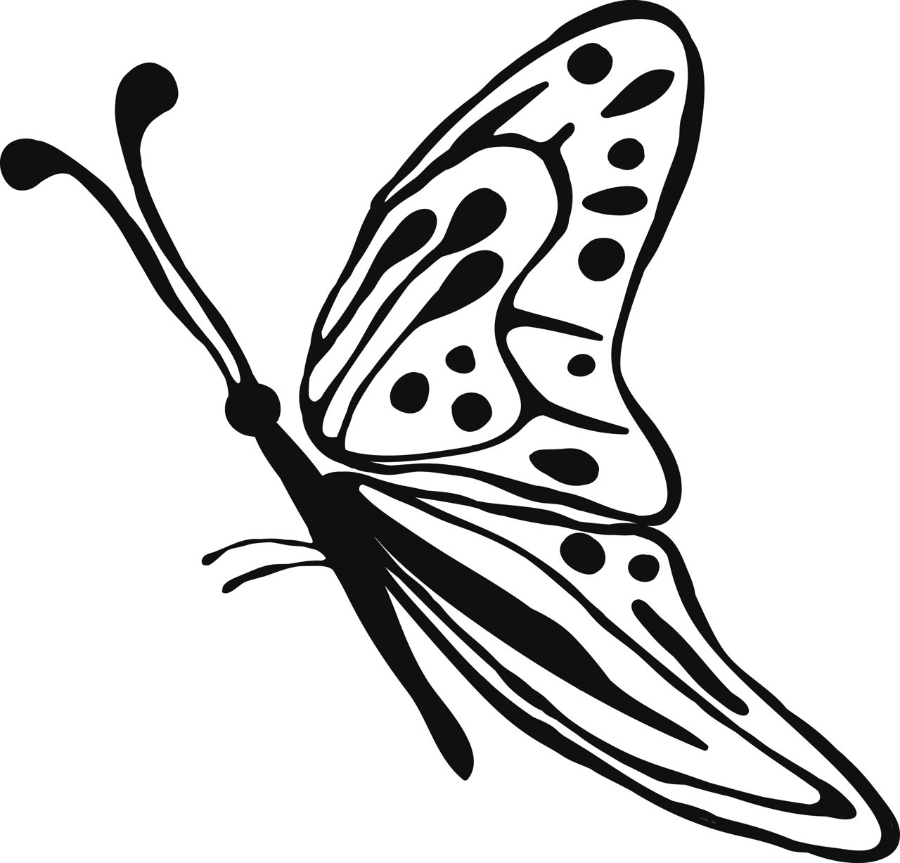 1280x1227 Printable Fun Butterfly Coloring Pages For Kids