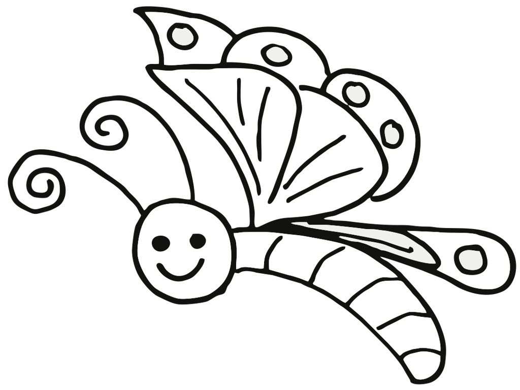 1024x768 Butterfly Coloring Pages For Kids To Fancy Page Paint Printable
